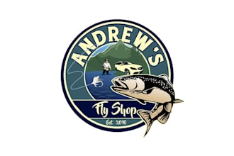 design high quality modern fly fishing logo