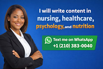 write content in nursing, healthcare, psychology, nutrition