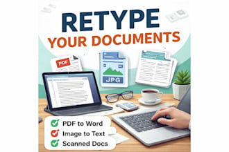 retype PDF, image, or scanned documents into editable text