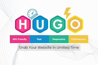 build a fully responsive hugo static website as a hugo expert