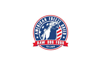 design a patriotic themed dog food logo for a new company