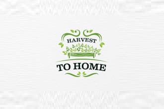 make professional logo for harvest to home organic vegetable