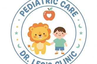 design a professional pediatrician and kids clinic logo