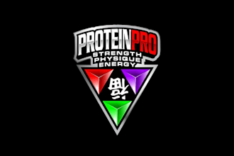 create an ingenious colorful logo for protein powder