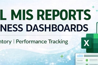 create excel mis reports and inventory tracking dashboard