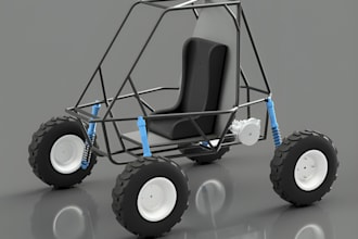 design cad mechanical frame, tubular vehicle chassis, motor mounts, car assemble