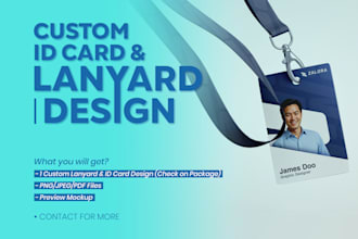 design custom lanyard and id card ready for print