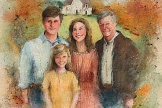 draw watercolor family portrait in procreate