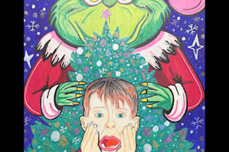 provide christmas theme acrylic painting