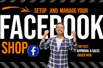 fix, setup facebook shop, instagram shop and optimize your shopify store