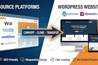 convert wix, figma, webflow,squarespace to wordpress with gutenberg or elementor