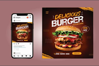 design eye catching social media ads and banners for facebook , instagram