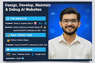design, develop, maintain and debug your full ai llm website