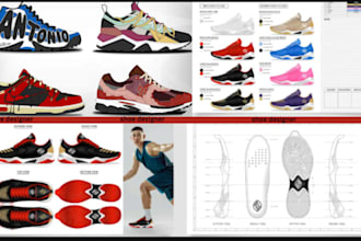 design shoe tech pack, heels, sneakers, boots, shoe tech pack manufacturing