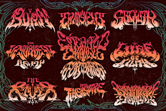 draw stoner, psychedelic, y2k, doom, groovy,  trippy rock style logo for band