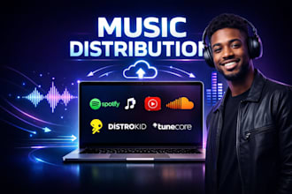 music manager, fix and distribute music on distrokid, cd baby, tunecore, ditto