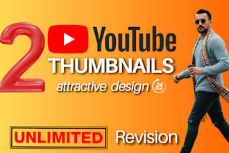 design 2 viral youtube thumbnails for your channel