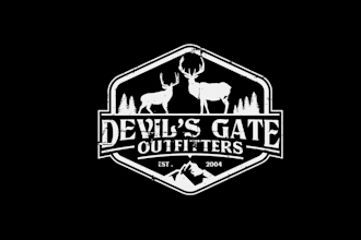 design modern game outfitting and guiding business logo