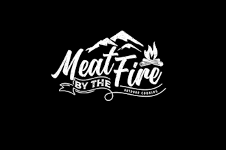 design creative meat fire logo