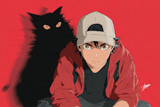 draw anime or cartoon illustration