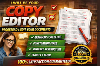 copy edit and proofread your book manuscript for clarity and grammar