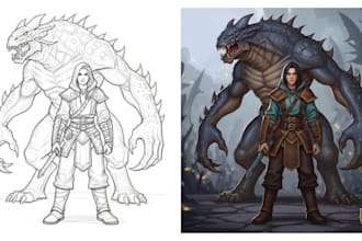 draw 2d character design dnd fantasy game arts sprite monsters alien concept art