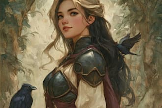 draw realistic fantasy fighter characters, no ai