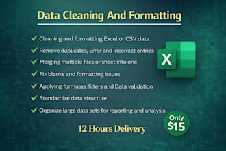 clean, fix and format excel data