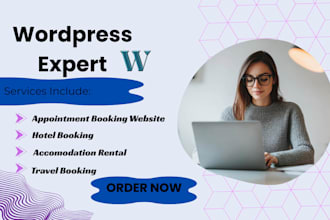do wordpress accommodation rental, appointment, rental,hotel booking website