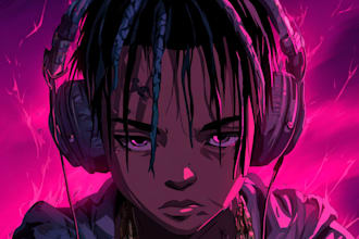 do anime cartoon cover art for your album cover artwork