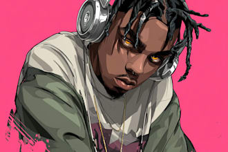 design custom cartoon music cover art for singles or albums