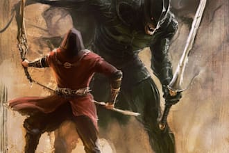 create a fantasy fighter character illustrations for games