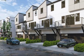refurbish 3d residential real estate, townhouse exterior, landscaping,cgi render