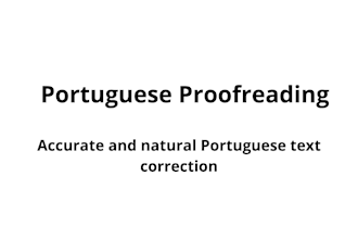 proofread and correct your portuguese text
