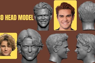 sculpt realistic 3d head model 3d face 3d bust model printable 3d bust statue