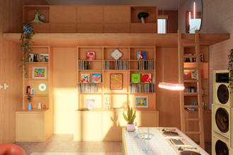 create interior 3d renderings with design and decoration