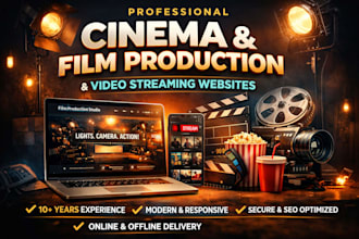 create, cinema, or film production company website, live streaming website