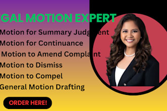 prepare a legal motion for civil or family court, legal writing, court motion