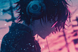 create a stunning anime album cover art