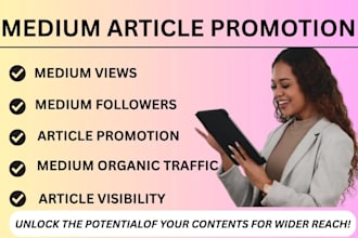 boost medium followers, reads and article engagement fast promotion