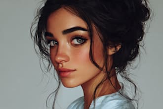 create realistic digital portrait and illustration