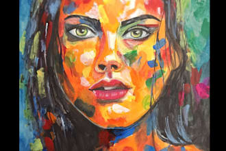 provide bold acrylic digital painting