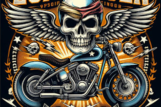 design high quality motorcycle mascot logo with t shirt design