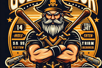 design high quality harbor mascot logo with t shirt design