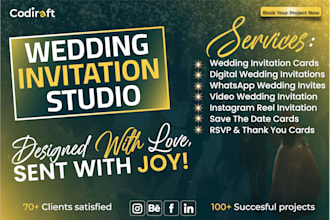 design luxury wedding invitation cards digital and video wedding invitations