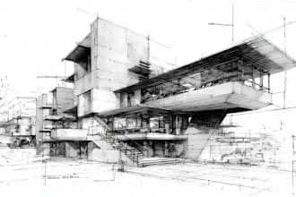 hand draw architecture and urban design sketches