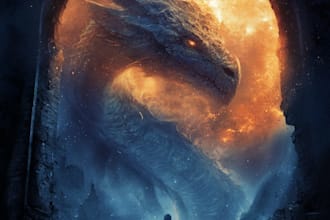 illustrate fantasy book cover, children book cover design