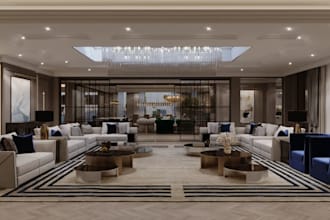 model luxury 3d basement design,realistic interior render, furniture,walkthrough
