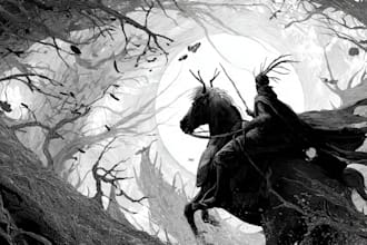 draw black and white illustrations