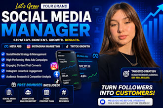 be your social media manager for meta ads tiktok and content creator